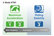 Kontrola trakce KTRC (Kawasaki Traction Control) ve třech režimech