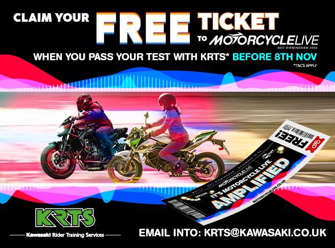 Pass Your Motorcycle Test with KRTS and Receive a Free Ticket to Motorcycle Live 2024