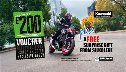 Get a free gift with Kawasaki and Silkolene! 