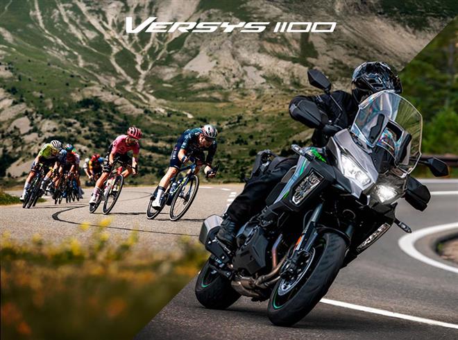 Kawasaki unterstützt ab 2025 zahlreiche renommierte Fahrrad-Straßenrennen: Die Versys 1100 wird offizielles Begleitfahrzeug der Tour de France