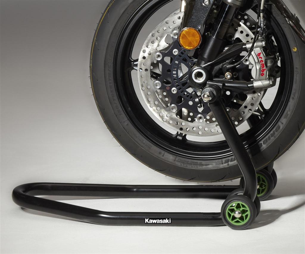 Béquille Avant Moto ConStands Noir - Pour Kawasaki ZX-6R, ZX-7R, ZZR, ZXR - Réglable 19.5-28.5 Cm