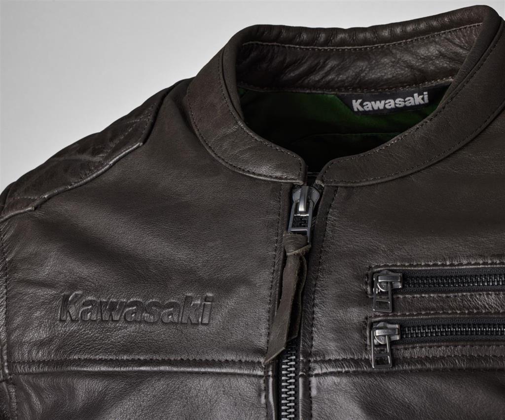 Blouson Moto Cuir Kawasaki Hein Gericke Homme 38 Noir Rouge Argent - Neuf