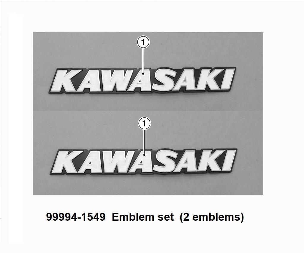 Genuine Kawasaki classic tank emblem set 999941549 "KAWASAKI" Z650RS