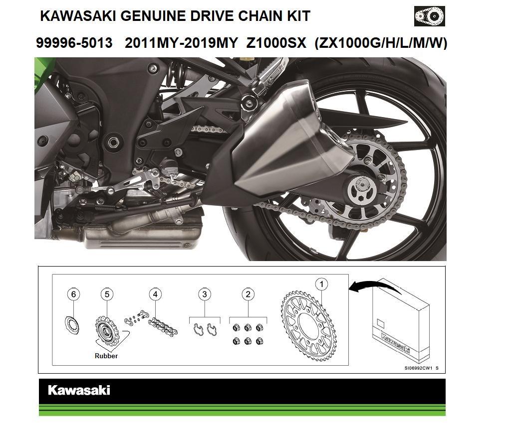 Genuine Kawasaki chain kit 999965011 Z800 (ZR800A/B/C/D) 999965013