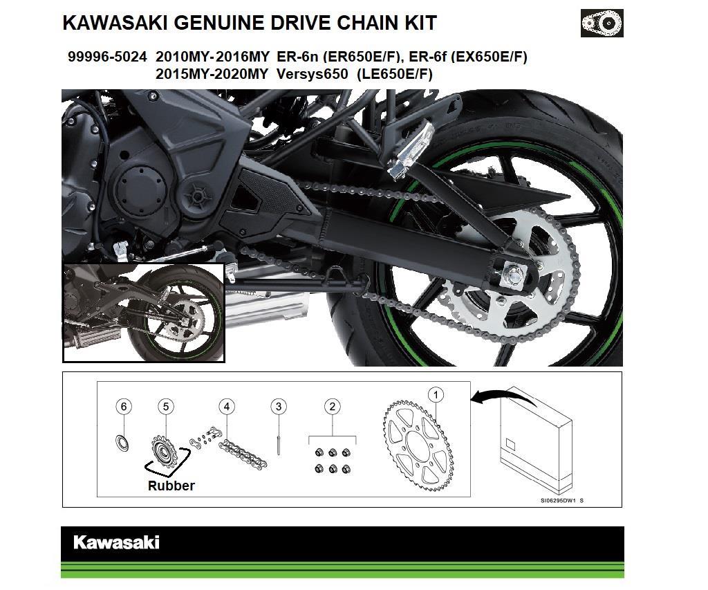 Genuine Kawasaki chain kit 999965011 Z800 (ZR800A/B/C/D) 999965013 Z1000SX (ZXT00G/H/L/M/W