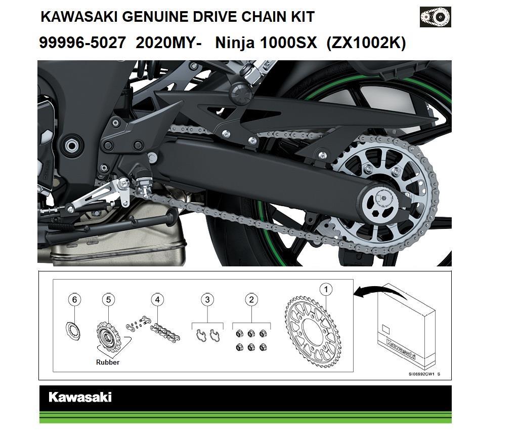 Genuine Kawasaki chain kit 999965011 Z800 (ZR800A/B/C/D) 999965013