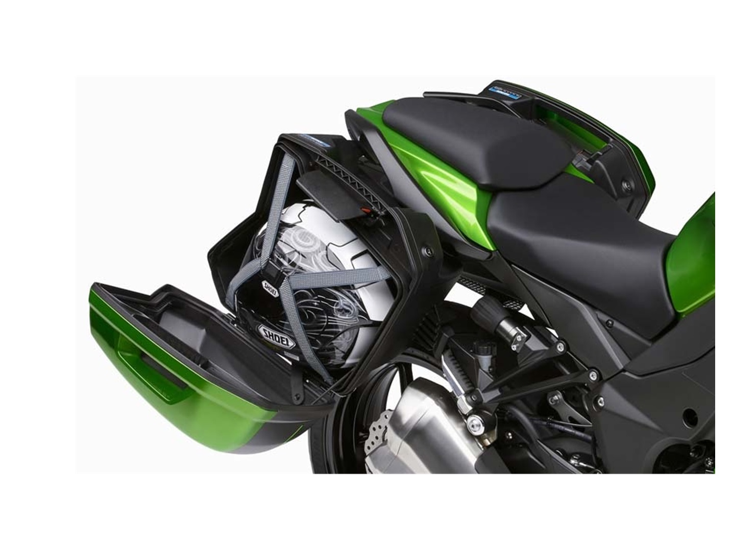 Genuine Kawasaki accessory pannier system for Ninja 1100SX