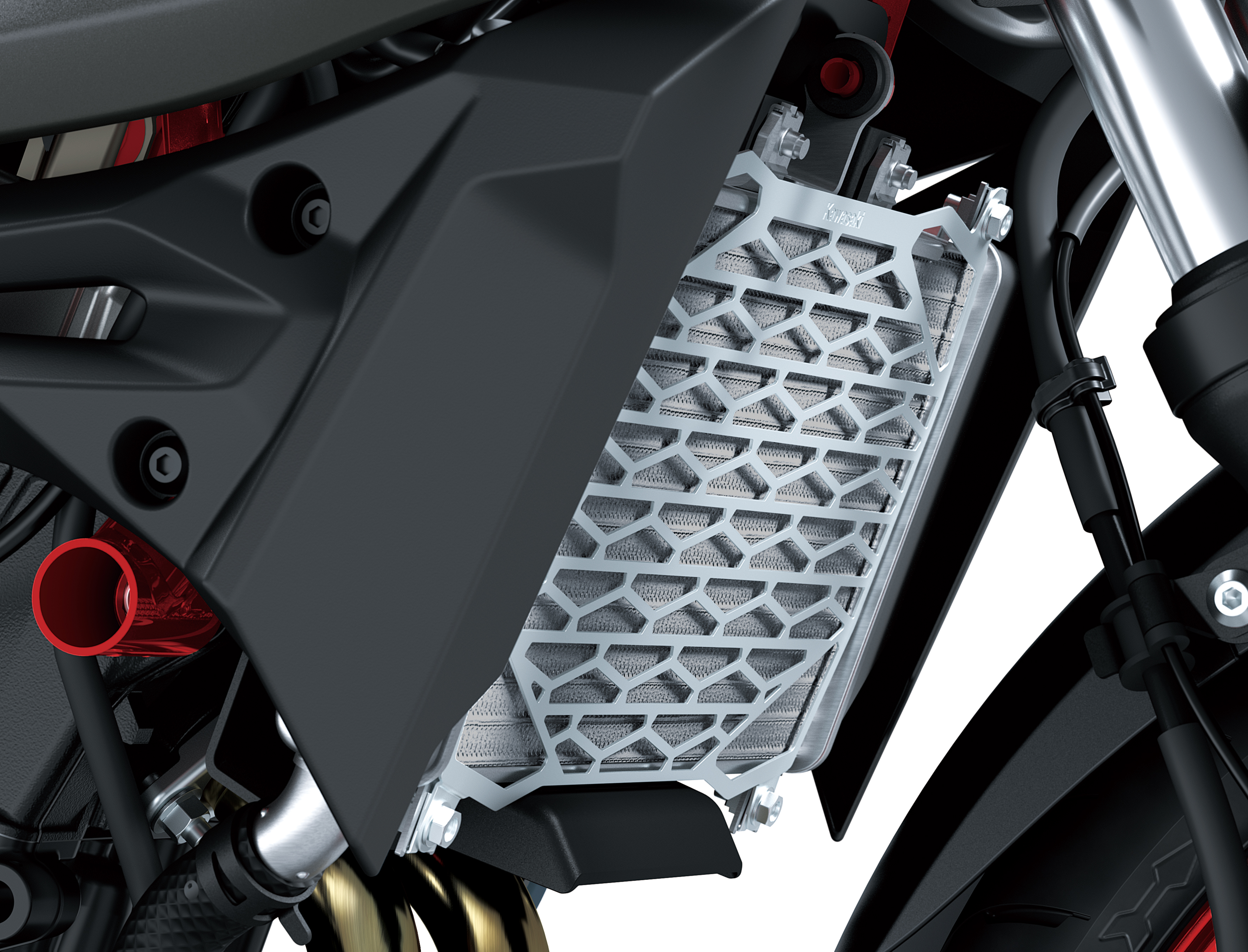 Genuine Kawasaki accessory aluminium alloy radiator trim for Z500 