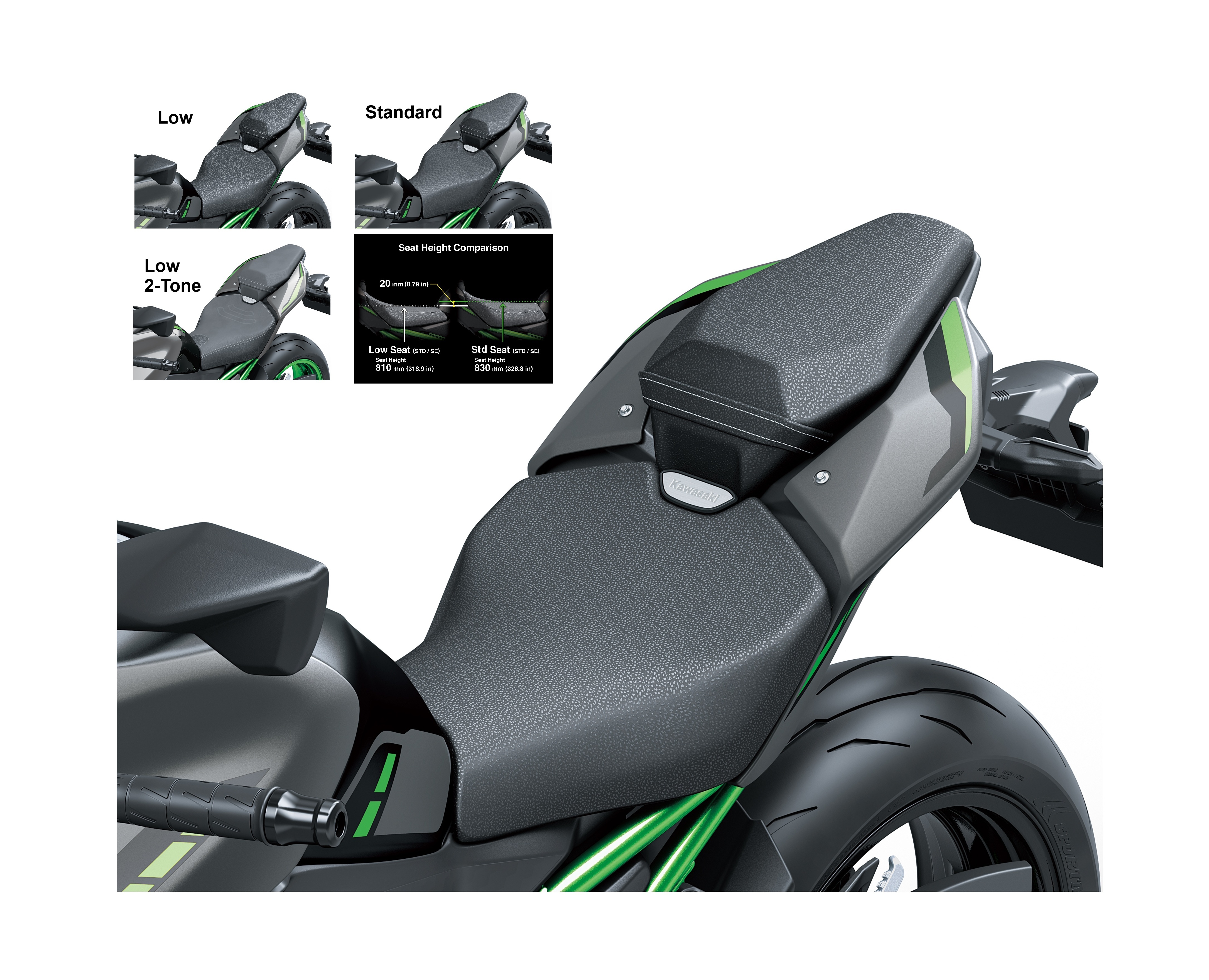 Genuine Kawasaki accessory low seat 999942147MA for Z900