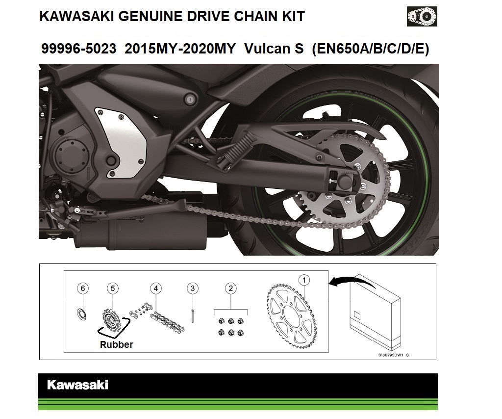 Genuine Kawasaki chain kit 999965011 Z800 (ZR800A/B/C/D) 999965013