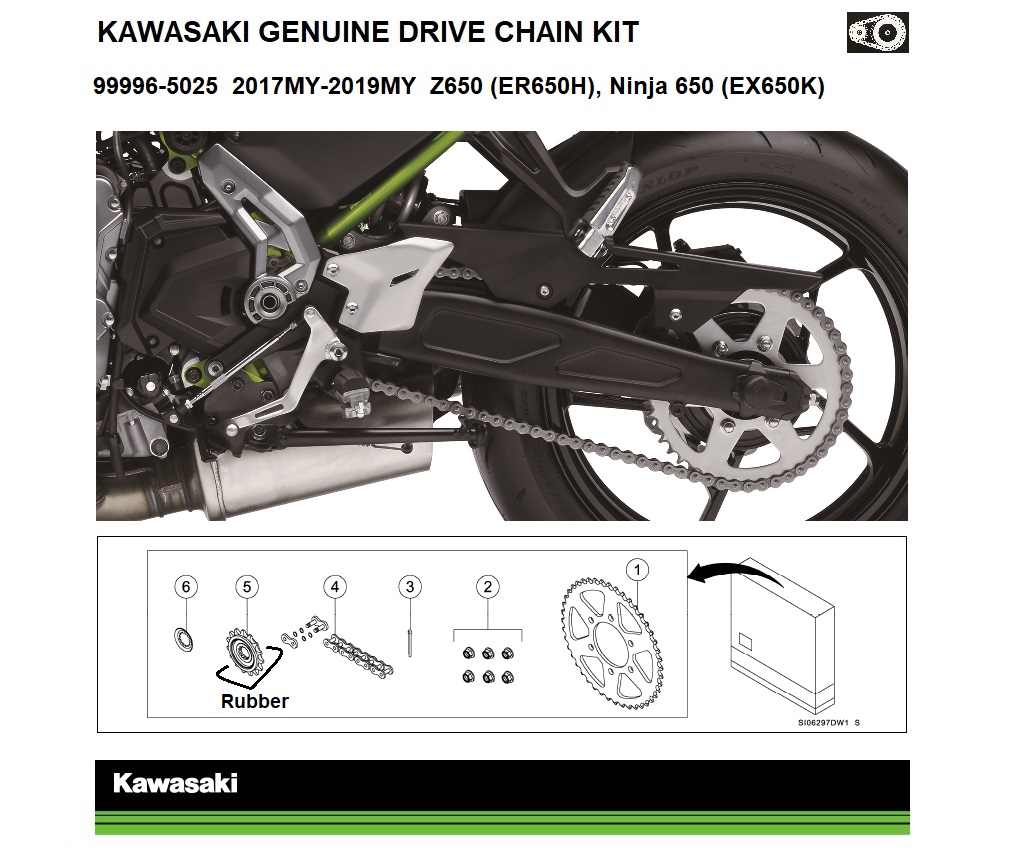 Genuine Kawasaki chain kit 999965011 Z800 (ZR800A/B/C/D) 999965013 Z1000SX (ZXT00G/H/L/M/W
