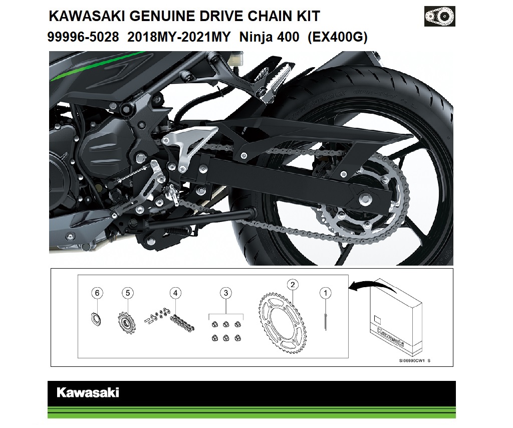 Genuine Kawasaki chain kit 999965011 Z800 (ZR800A/B/C/D) 999965013