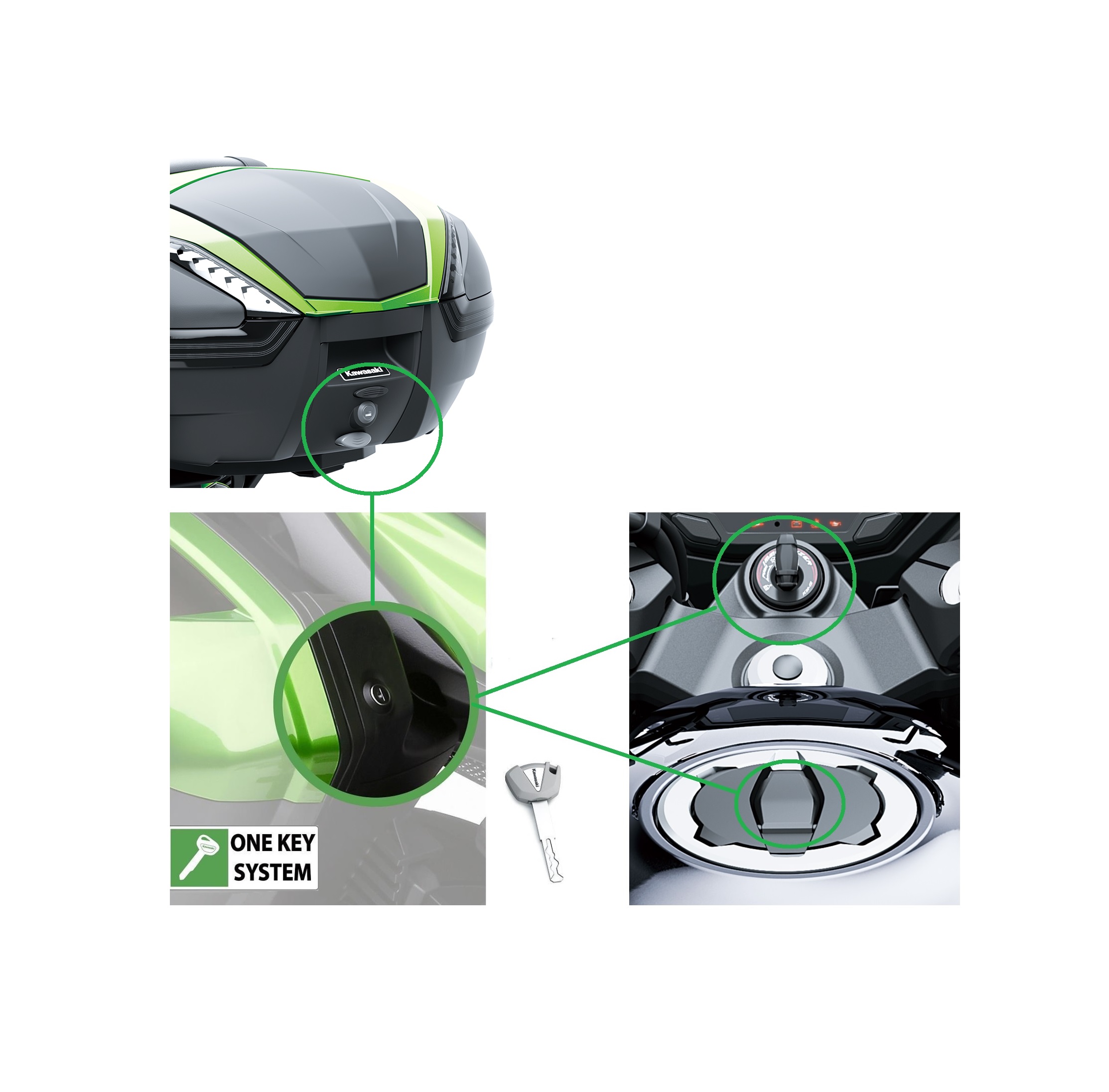 カズト Genuine Kawasaki topcase system 47 Litre for Ninja 1100SX
