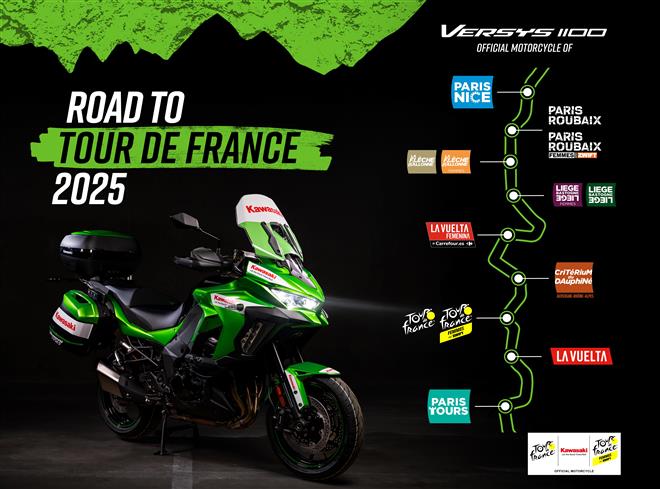 Kawasaki fournisseur officiel du Tour de France jusqu'en 2027.