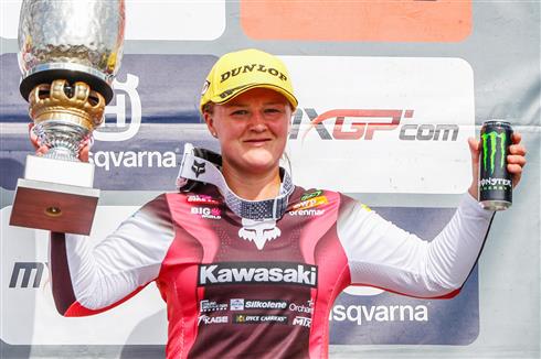 First podium of the year for Courtney Duncan