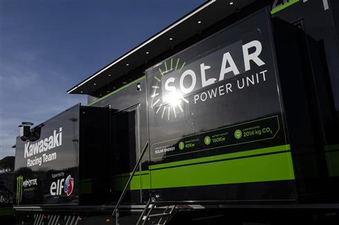 Kawasaki Racing Team And Elf Lubricants Unveil Solar Powered Hospitality Unit