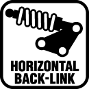 Horisontal Back-link montert støtdemper